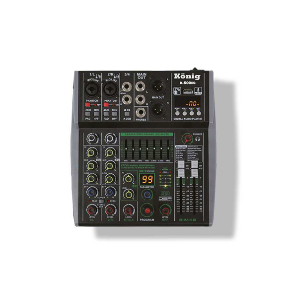 K-500 EQ 4 Kanal Anolog Mixer