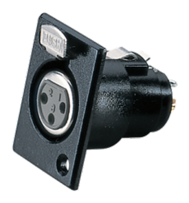 C075F 3 Pin XLR Dişi Şase Tip Konnektör Metal