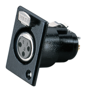C075F 3 Pin XLR Dişi Şase Tip Konnektör Metal