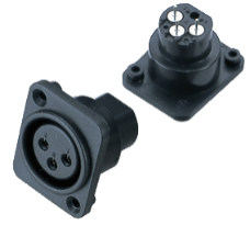 C095F 3 Pin XLR Dişi Şase Tip Konnektör Plastik