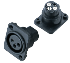 C095F 3 Pin XLR Dişi Şase Tip Konnektör Plastik