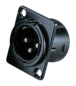 C094M 3 Pin XLR Erkek Şase Tip Konnektör Metal