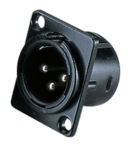 C094M 3 Pin XLR Erkek Şase Tip Konnektör Metal