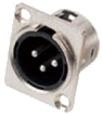 C286M 3 Pin XLR Erkek Şase Tip Konnektör Metal