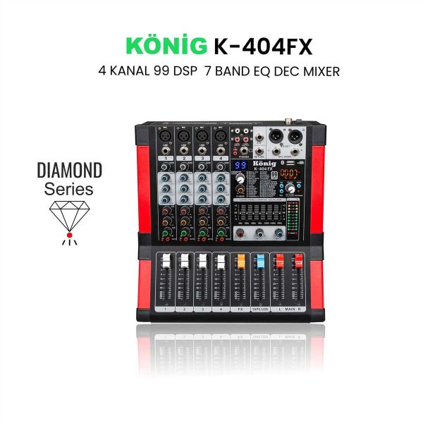 K-404 FX DİAMOND 4 Kanal Anolog Mixer