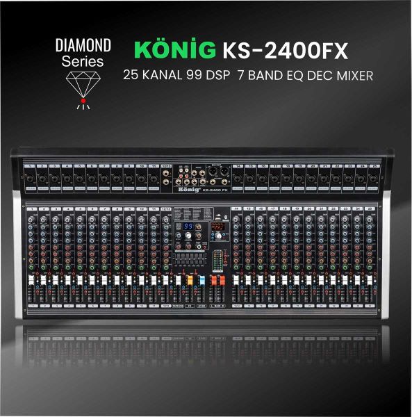 KS-2400 DİAMOND 25 Kanal Anolog Mixer
