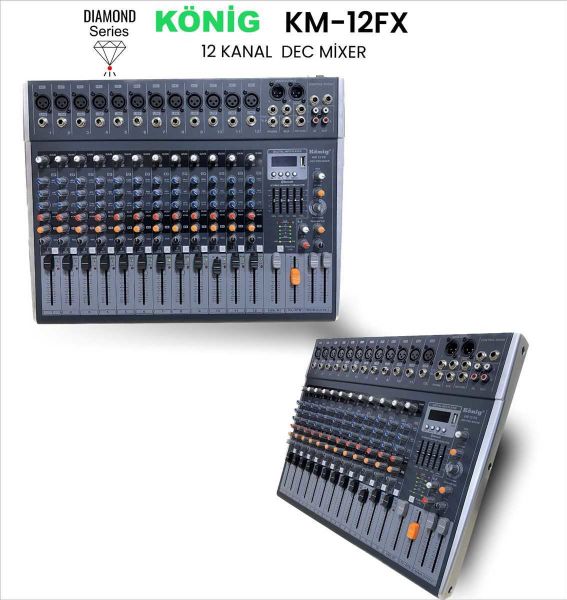 KM-12 FX DİAMOND 12 Kanal Anolog Mixer