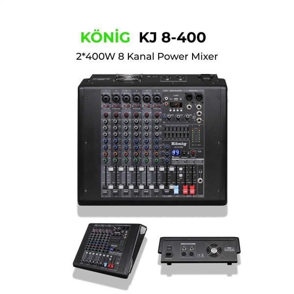 KJ-8-500 2x500 Watt 8 Kanal Power Mixer