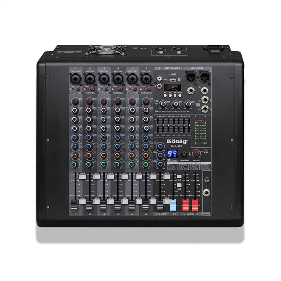 KJ-8-500 2x500 Watt 8 Kanal Power Mixer