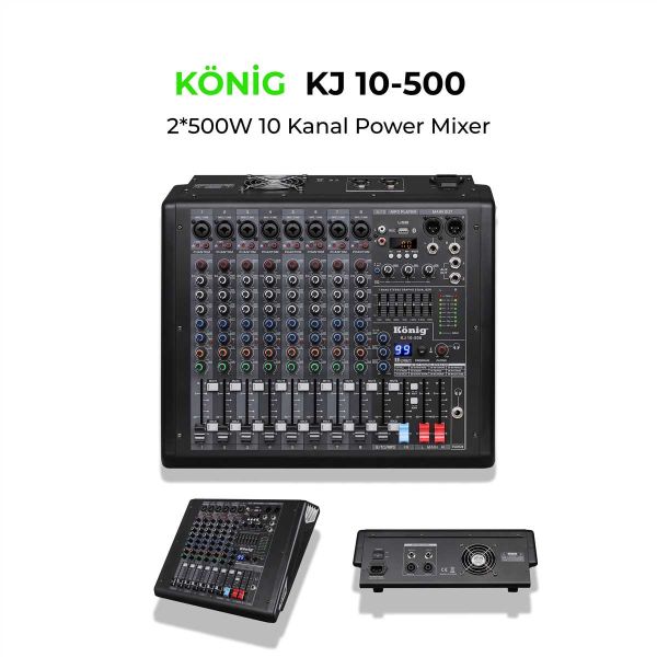 KJ-10-500 2x500 Watt 10 Kanal Power Mixer