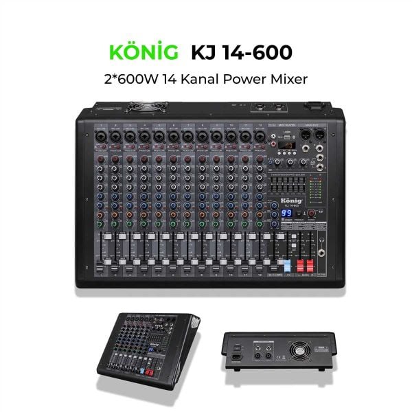 KJ-14-600 2x600 Watt 14 Kanal Power Mixer