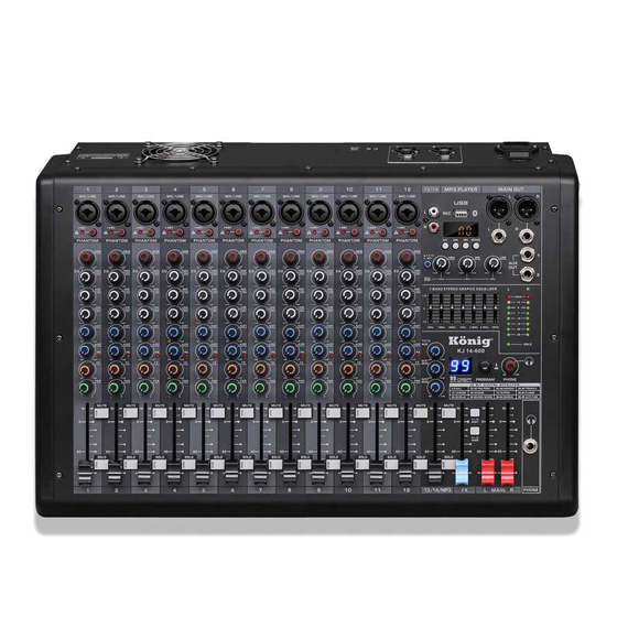 KJ-14-600 2x600 Watt 14 Kanal Power Mixer