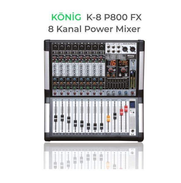 K-8 P800 FX 2x550 Watt 8 Kanal Power Mixer