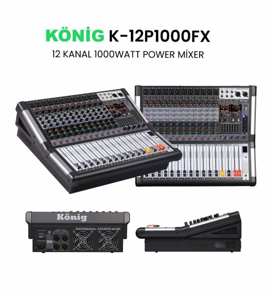 K-12 P1000 FX 2x500 Watt 12 Kanal Power Mixer