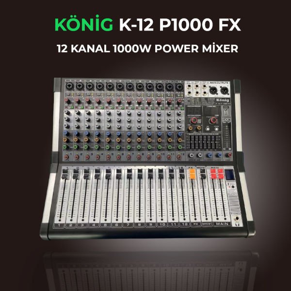 K-12 P1000 FX 2x500 Watt 12 Kanal Power Mixer