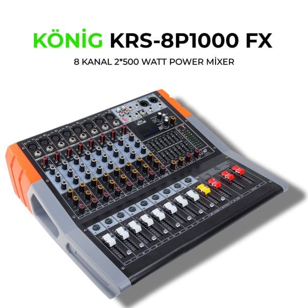 KRS-8 P1000 2x500 Watt 8 Kanal Power Mixer