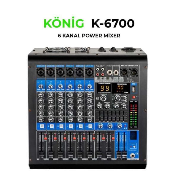 KA-6700P 2x350 Watt 6 Kanal Power Mixer