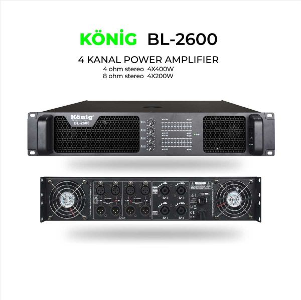 B2600 4x400 Watt Power Amfi
