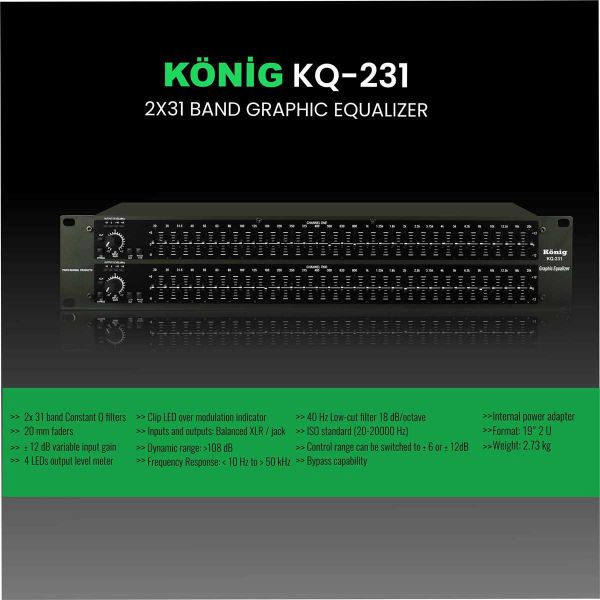 KQ231 31 Band Stereo Equalizer