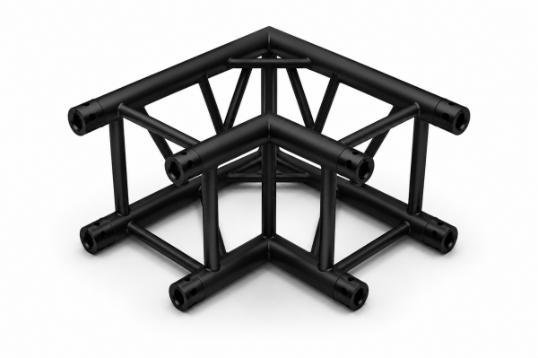 TR-01-2YK Black 2 Yollu Siyah Kare Truss Köşe