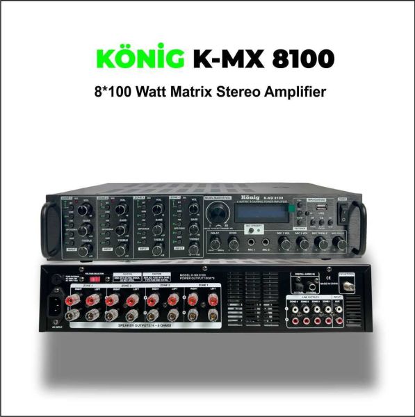 K-MX8100 8x100 Watt Matrix Amplifikatör