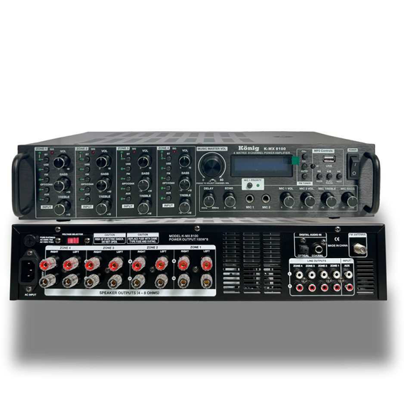 K-MX8100 8x100 Watt Matrix Amplifikatör