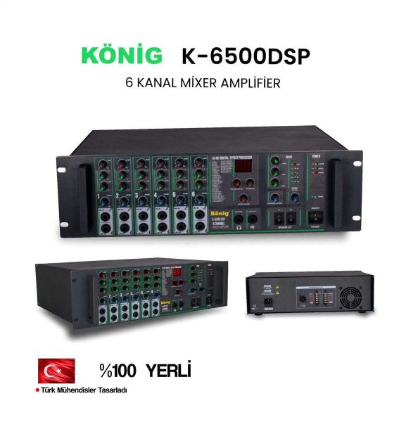 K6500 6 Kanal 500 Watt 100V Power Mixer