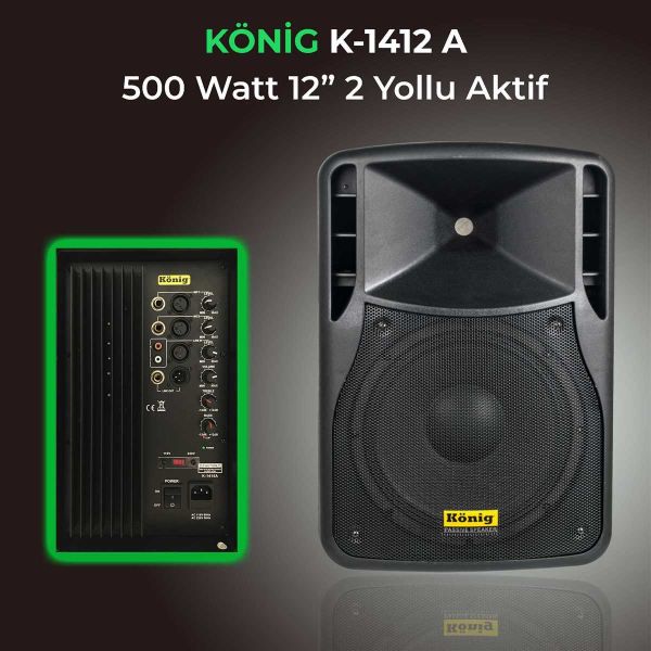K1412A 1x12'' 500 Watt Aktif Hoparlör
