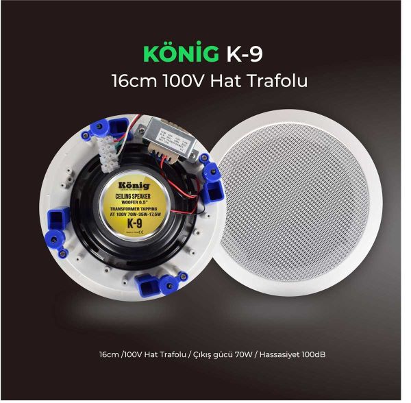 K9 30 Watt Tavan Hoparlörü