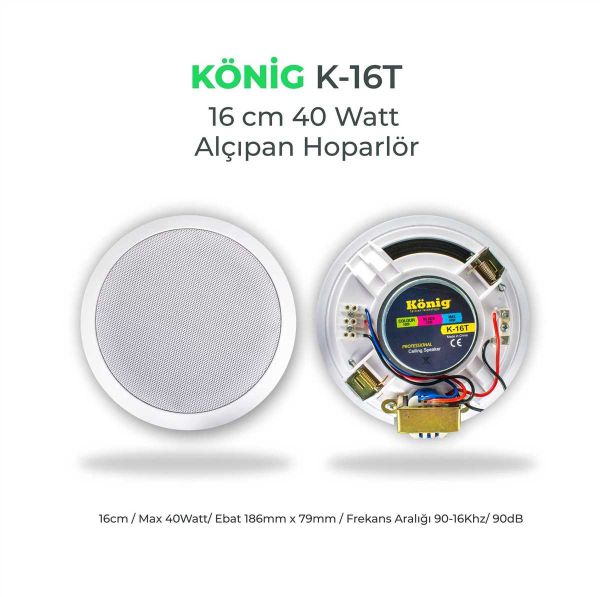 K16T 40 Watt Tavan Hoparlörü