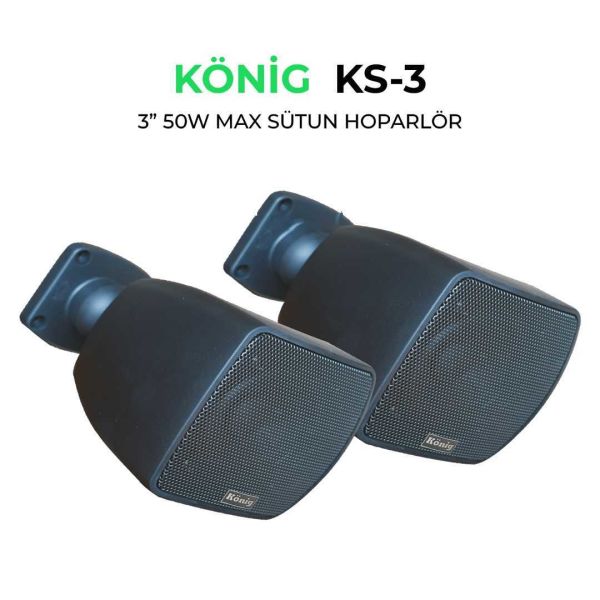 KS3 3'' 120 Watt Sütun Hoparlör Siyah (Çift)