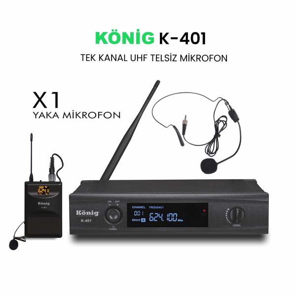 K401 Tek Kanal UHF Telsiz Headset Mikrofon