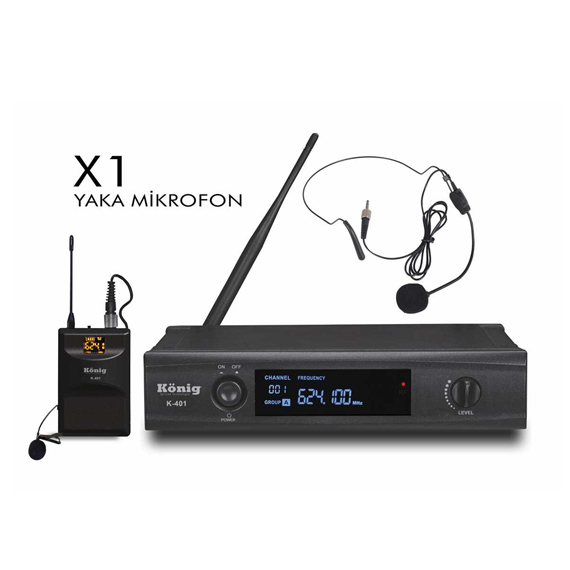 K401 Tek Kanal UHF Telsiz Headset Mikrofon