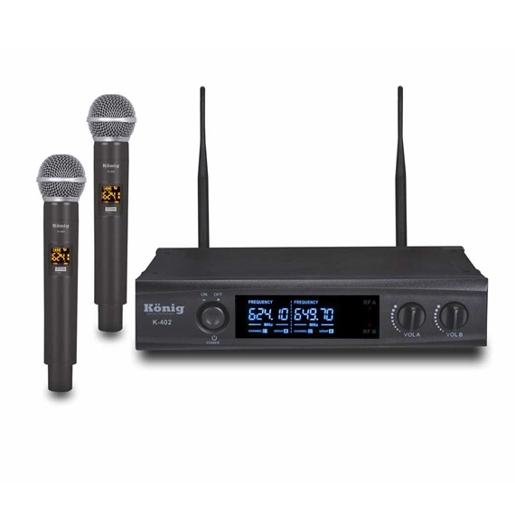 K402 Çift Kanal UHF Telsiz Mikrofon
