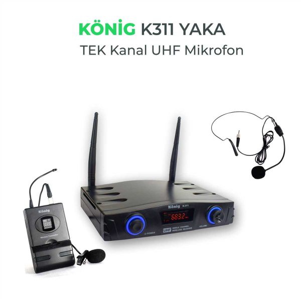 K311 Tek Kanal UHF Telsiz Headset Mikrofon