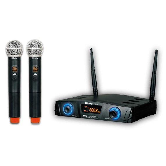 K312 Çift El UHF Telsiz Mikrofon