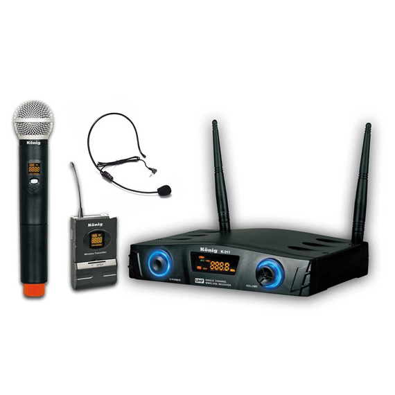 K312 UHF El+Headset Telsiz Mikrofon