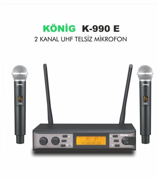 K990 Çift Kanal Çift El Telsiz Mikrofon