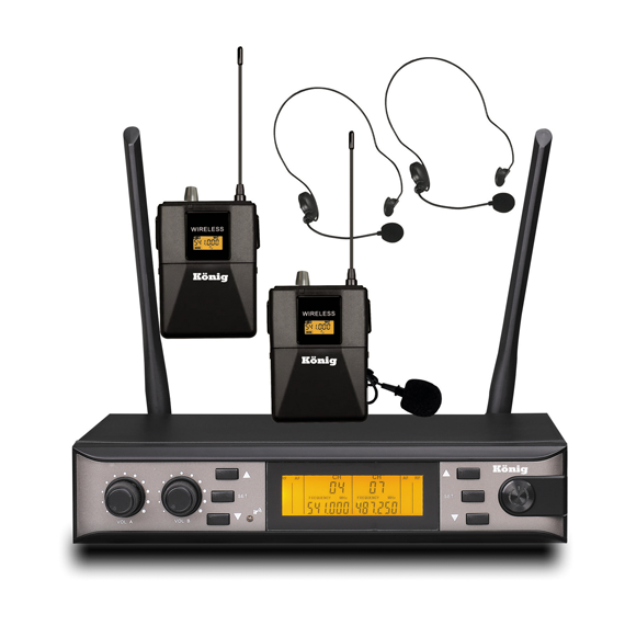 K990 Çift Kanal Çift Headset Telsiz Mikrofon