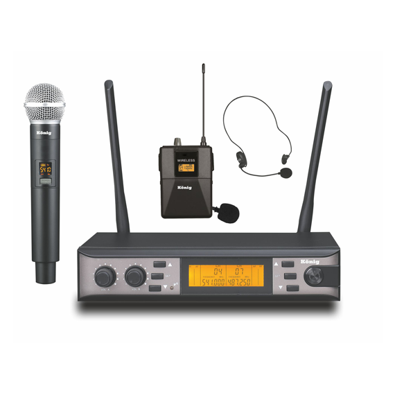 K990 Çift Kanal El+Headset Telsiz Mikrofon
