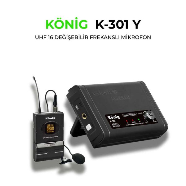 K301 Tek Kanal UHF Telsiz Yaka Mikrofon