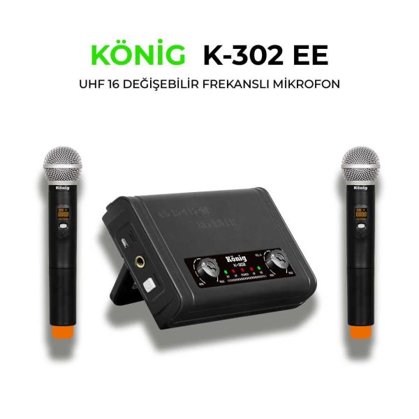 K302 Çift Kanal Çift El Telsiz Mikrofon