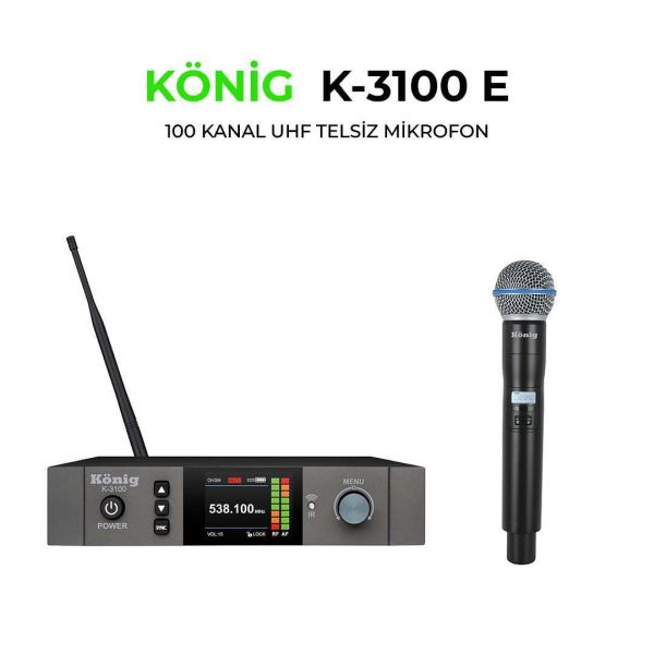 K3100 Tek Kanal UHF Telsiz Mikrofon