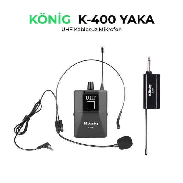K400 UHF Telsiz Headset Mikrofon