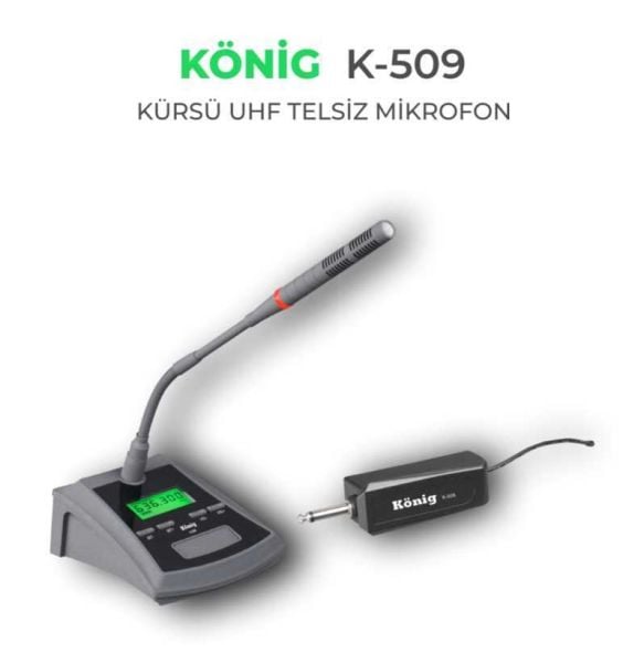 K509 UHF Telsiz Kürsü Mikrofon