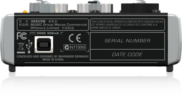 XENYX 302 USB 5 Kanal Anolog Mixer