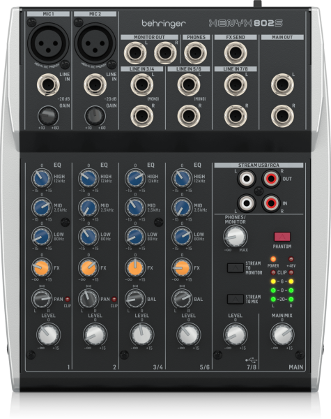XENYX 802S 8 Kanal Anolog Mixer