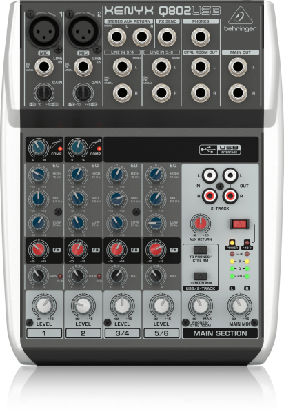 XENYX Q802 USB 8 Kanal Anolog Mixer