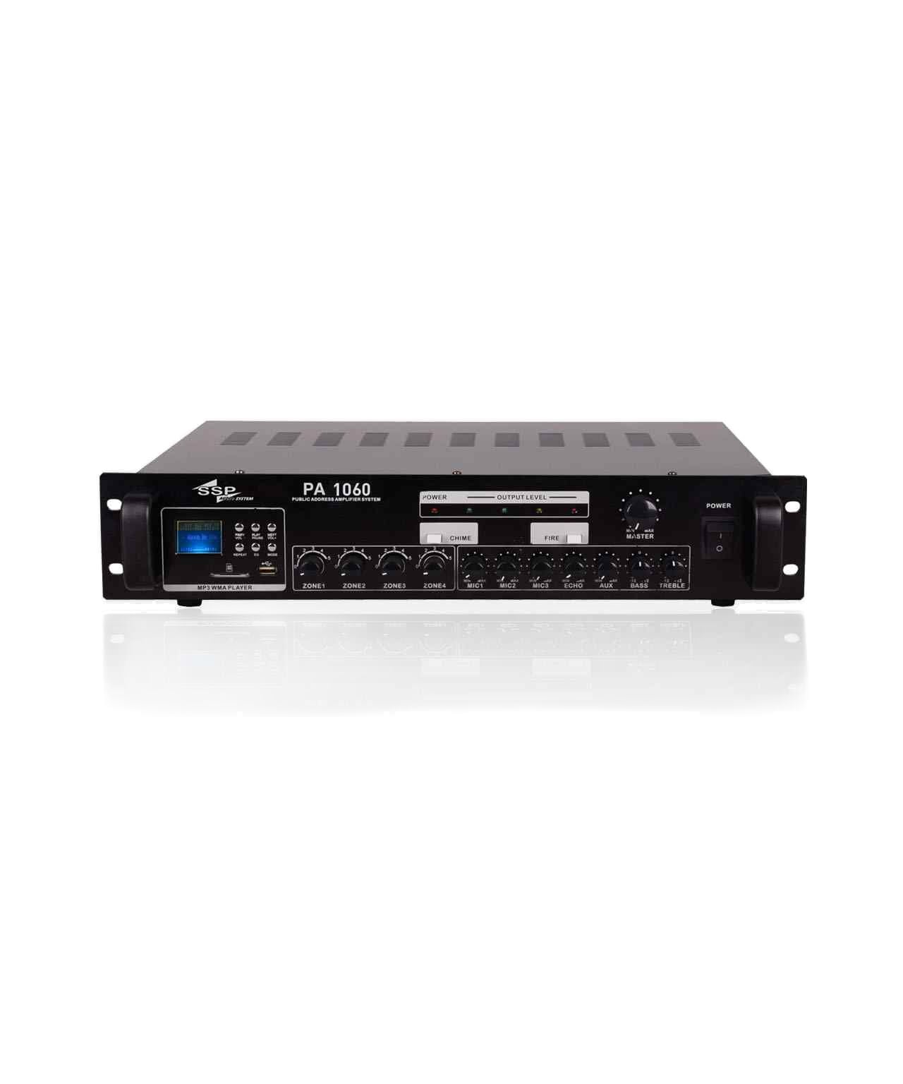 PA 1060 60 Watt 100V Anons Amfisi USB MP3 3 Mikrofon Girişli