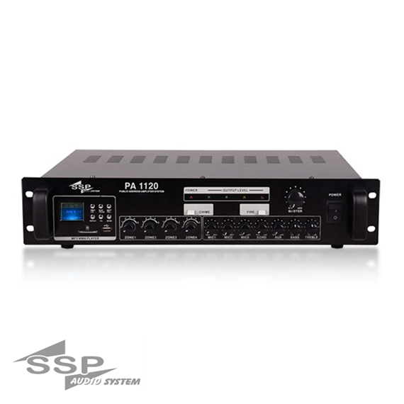 PA 1120 120 Watt 100V Anons Amfisi USB MP3 3 Mikrofon Girişli